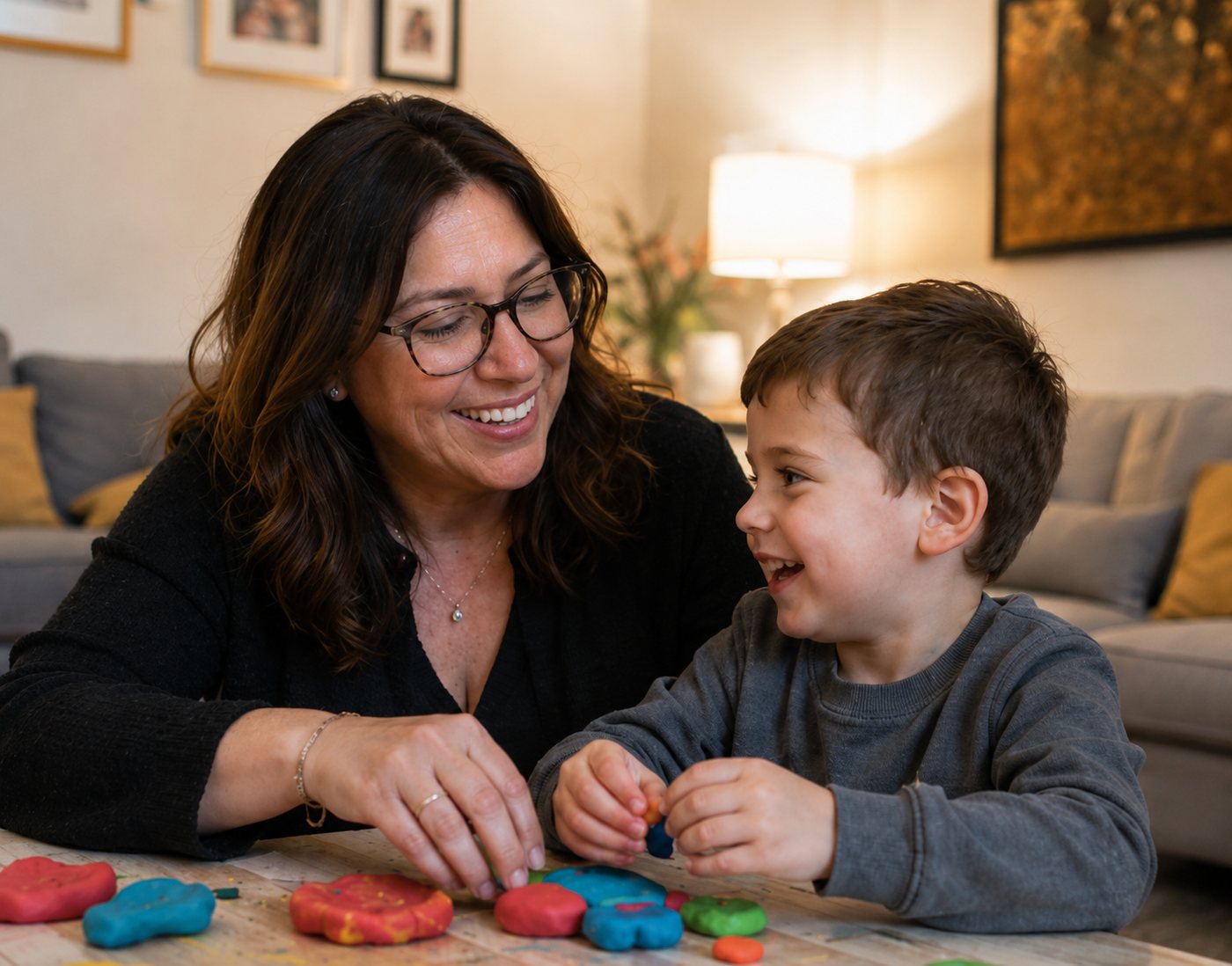 Atelier créatif avec un enfant pendant une garde